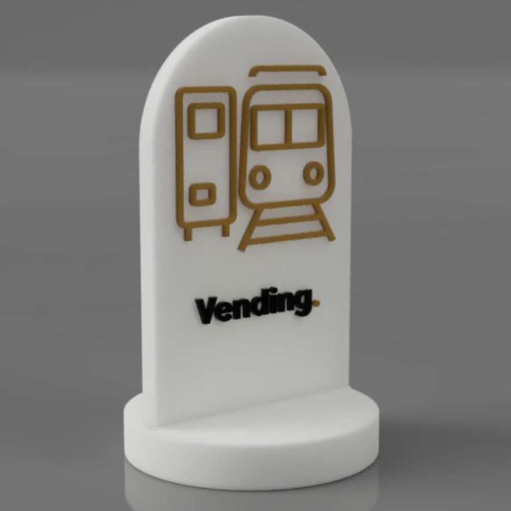 Interactieve 3D-geprinte event-totem in meerkleurig PLA+